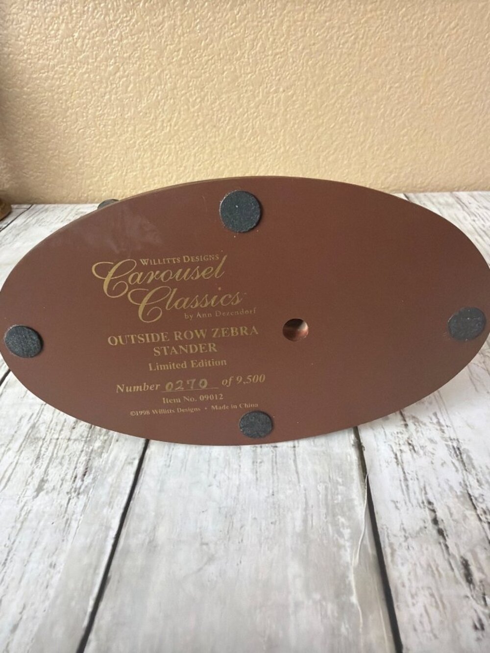 Set of 3 Willitts Carousel Classics Ann Dezendorf Ltd Ed Horse Zebra Eagle Back - Picture 9 of 16